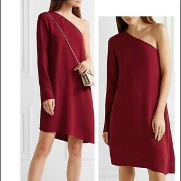 Holiday Red Crimson One Shoulder Asymmetric Size 8 by THEORY NWT - Picture 6 of 6